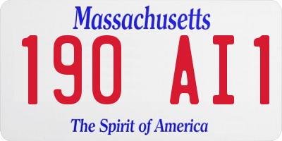 MA license plate 190AI1