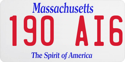 MA license plate 190AI6