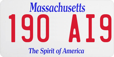 MA license plate 190AI9