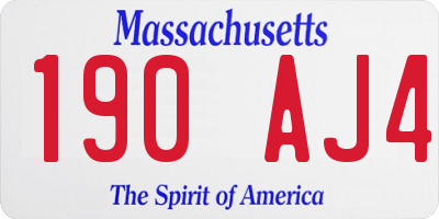 MA license plate 190AJ4