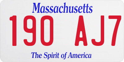 MA license plate 190AJ7