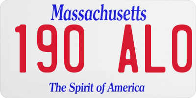 MA license plate 190AL0