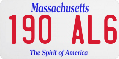 MA license plate 190AL6