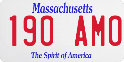 MA license plate 190AM0