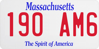 MA license plate 190AM6