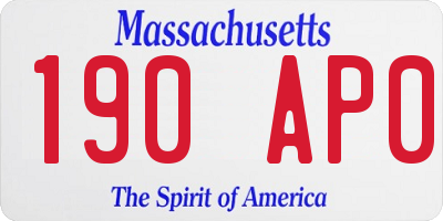 MA license plate 190AP0