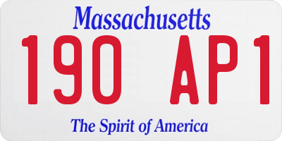 MA license plate 190AP1