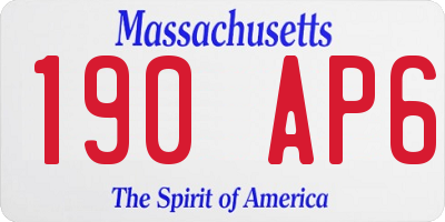 MA license plate 190AP6