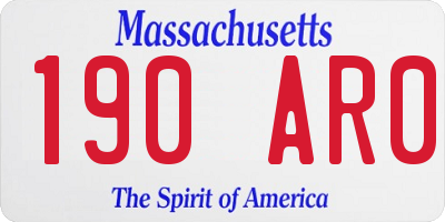 MA license plate 190AR0