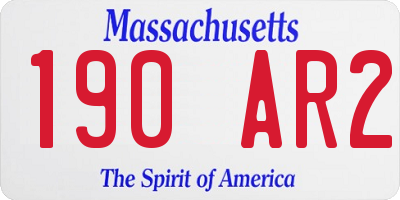 MA license plate 190AR2