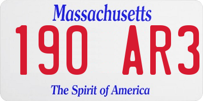 MA license plate 190AR3