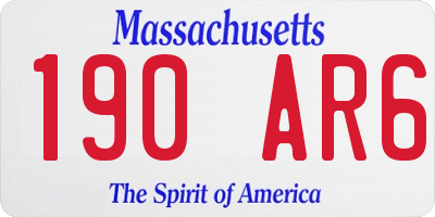 MA license plate 190AR6