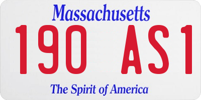 MA license plate 190AS1