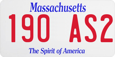 MA license plate 190AS2