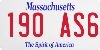 MA license plate 190AS6
