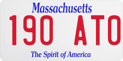 MA license plate 190AT0
