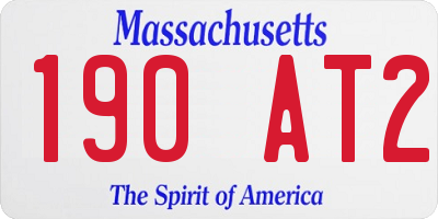 MA license plate 190AT2