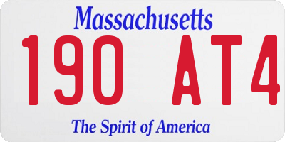 MA license plate 190AT4