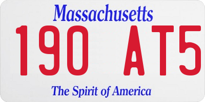 MA license plate 190AT5