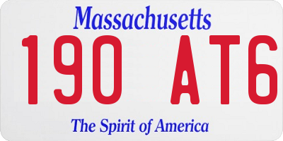 MA license plate 190AT6