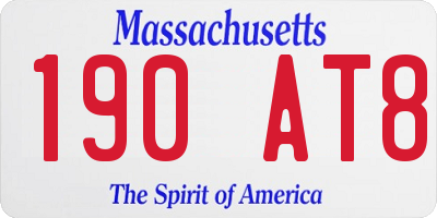 MA license plate 190AT8