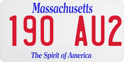 MA license plate 190AU2
