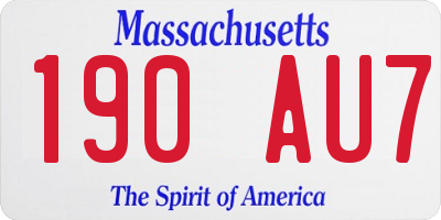 MA license plate 190AU7