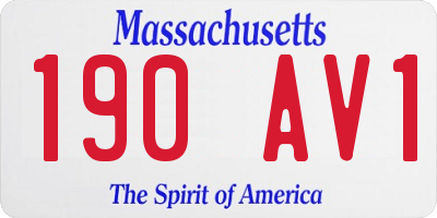MA license plate 190AV1