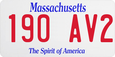 MA license plate 190AV2