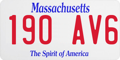 MA license plate 190AV6