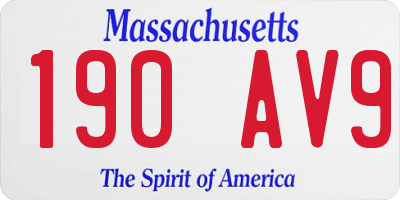 MA license plate 190AV9