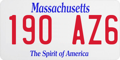 MA license plate 190AZ6