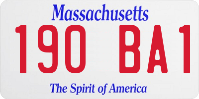 MA license plate 190BA1