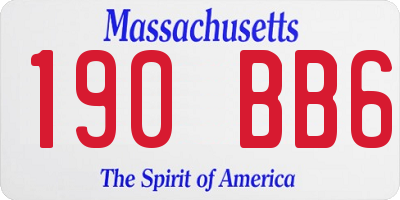 MA license plate 190BB6