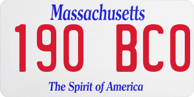 MA license plate 190BC0
