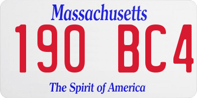 MA license plate 190BC4