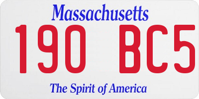 MA license plate 190BC5