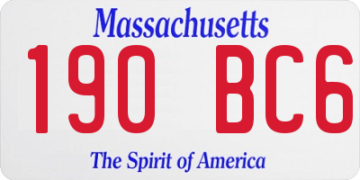 MA license plate 190BC6