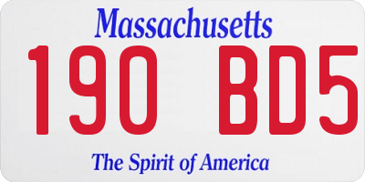 MA license plate 190BD5