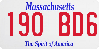 MA license plate 190BD6