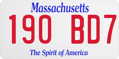 MA license plate 190BD7