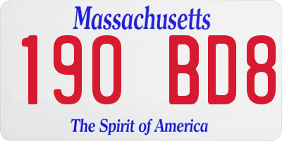 MA license plate 190BD8
