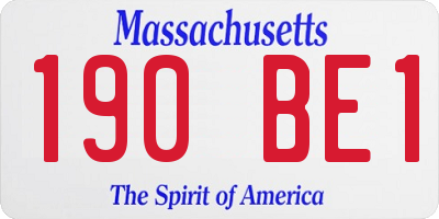 MA license plate 190BE1