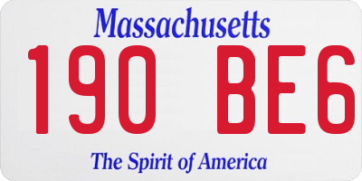 MA license plate 190BE6