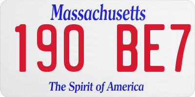 MA license plate 190BE7