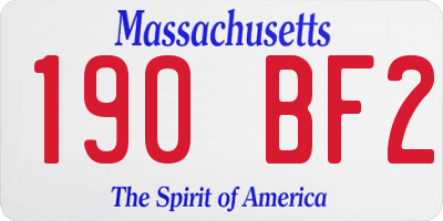 MA license plate 190BF2