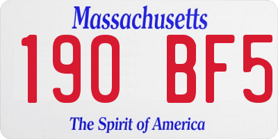 MA license plate 190BF5