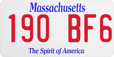 MA license plate 190BF6
