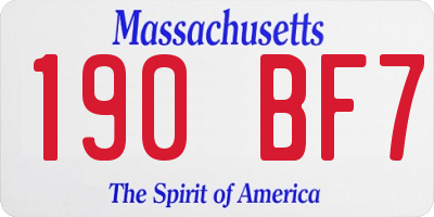 MA license plate 190BF7