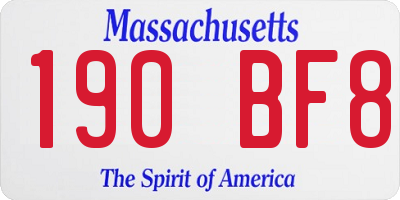 MA license plate 190BF8